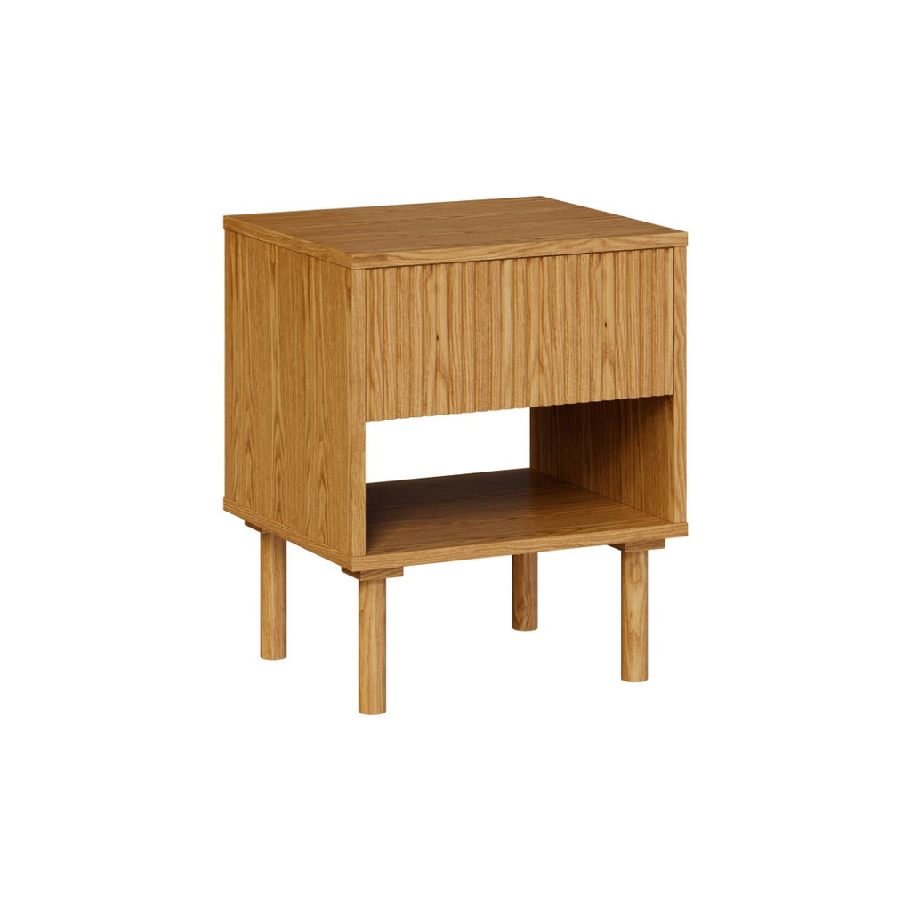 Inès - Table De Chevet En Bois D'Hévéa Massif 1 Tiroir