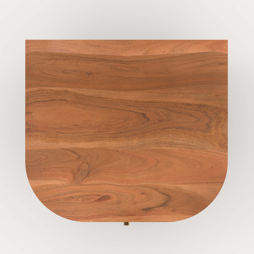 Paola - Table De Chevet En Bois D'Acacia 2 Tiroirs