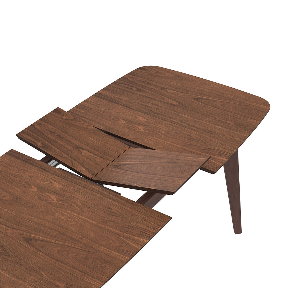 Oman - Table Rectangulaire 4/6 Personnes Extensible En Bois Foncé