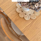 Omán - Mesa rectangular para 4/6 personas extensible en madera clara