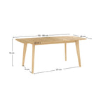 Omán - Mesa rectangular para 4/6 personas extensible en madera clara