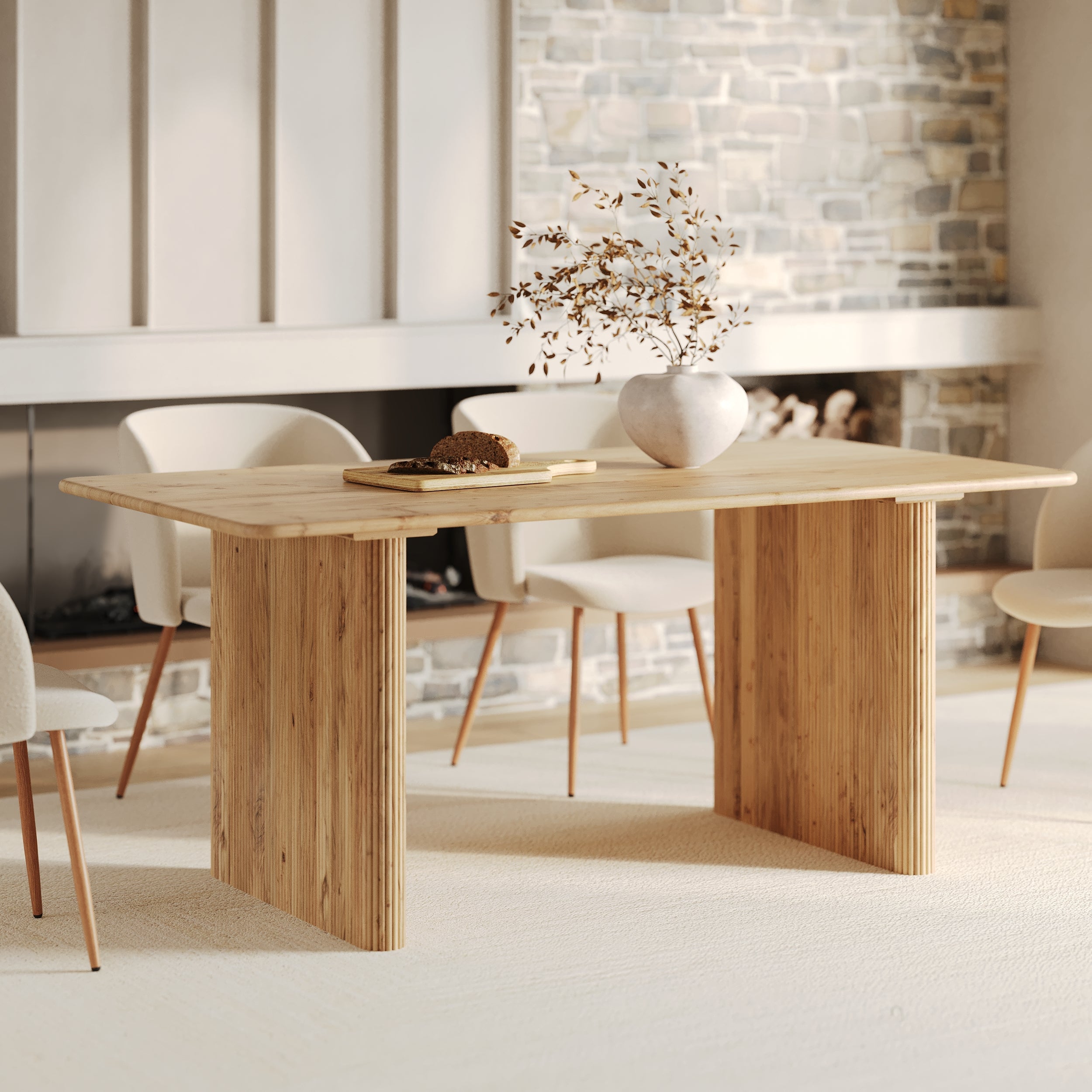 Andrea - Table Rectangulaire En Bois D'Acacia 6 Personnes