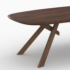 Merlin - Table Rectangulaire En Bois D'Hévéa Massif Foncé 8 Personnes