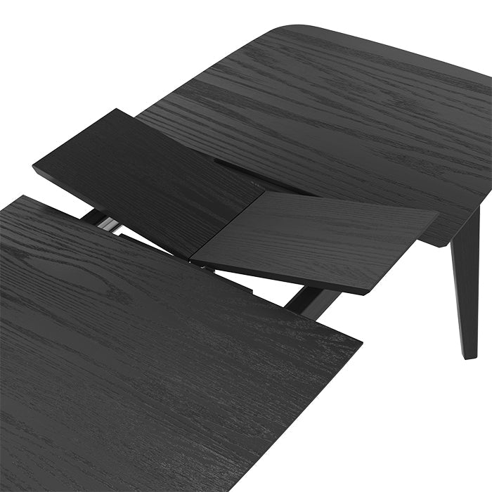 Oman - Mesa rectangular para 4/6 personas extensible en madera negra
