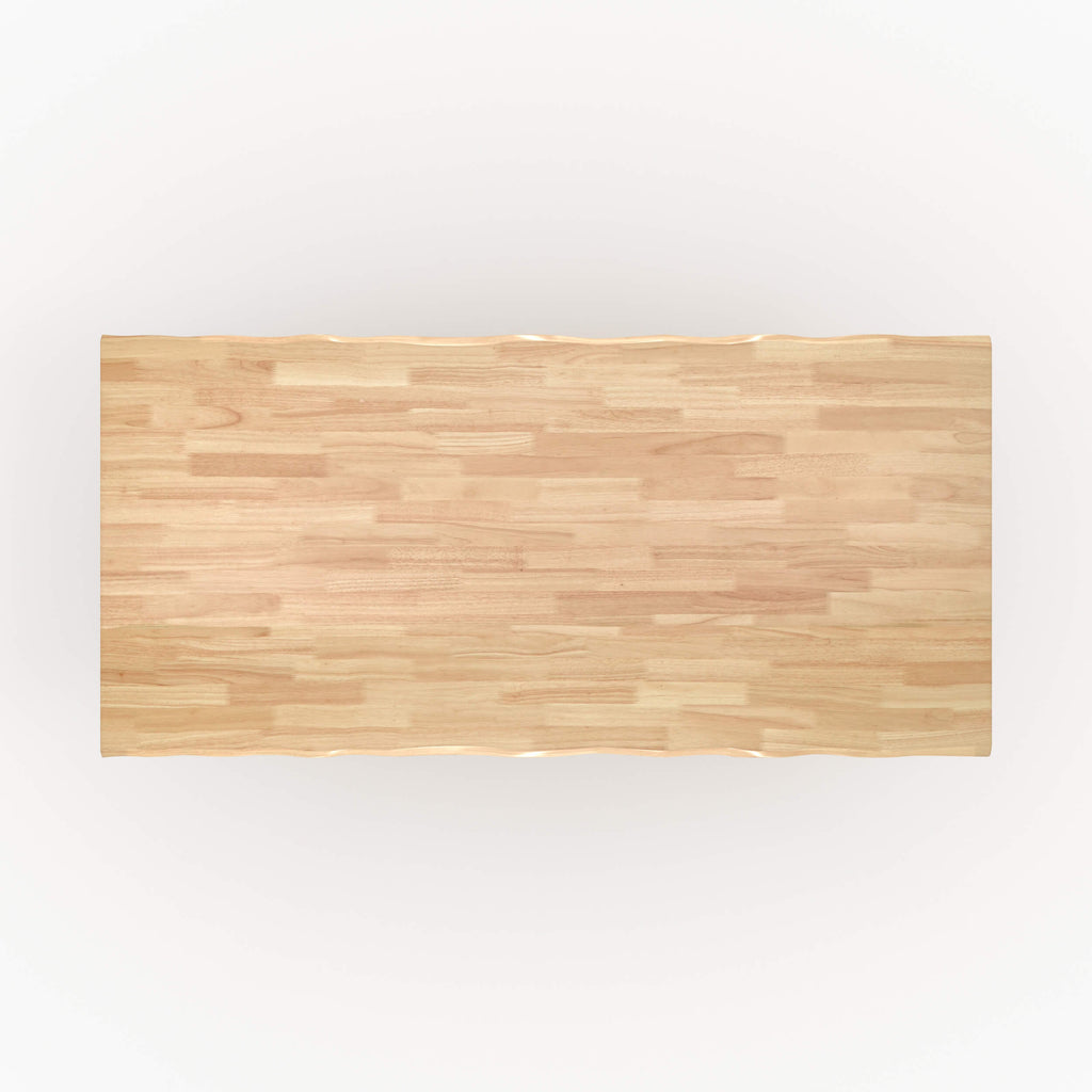 Robin - Table Rectangulaire En Bois D'Hévéa Massif Clair 8 Personnes