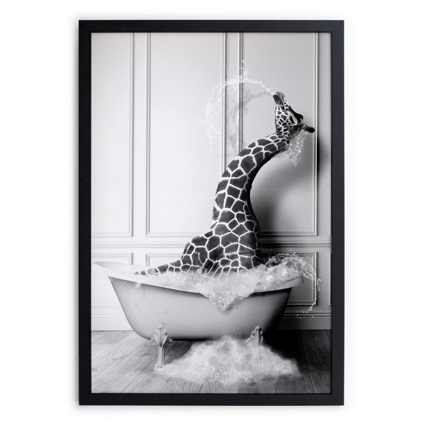 Really Nice Things - Framed Picture - Giraffe Bath