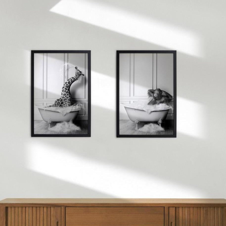 Framed Picture - Orangutan Bath