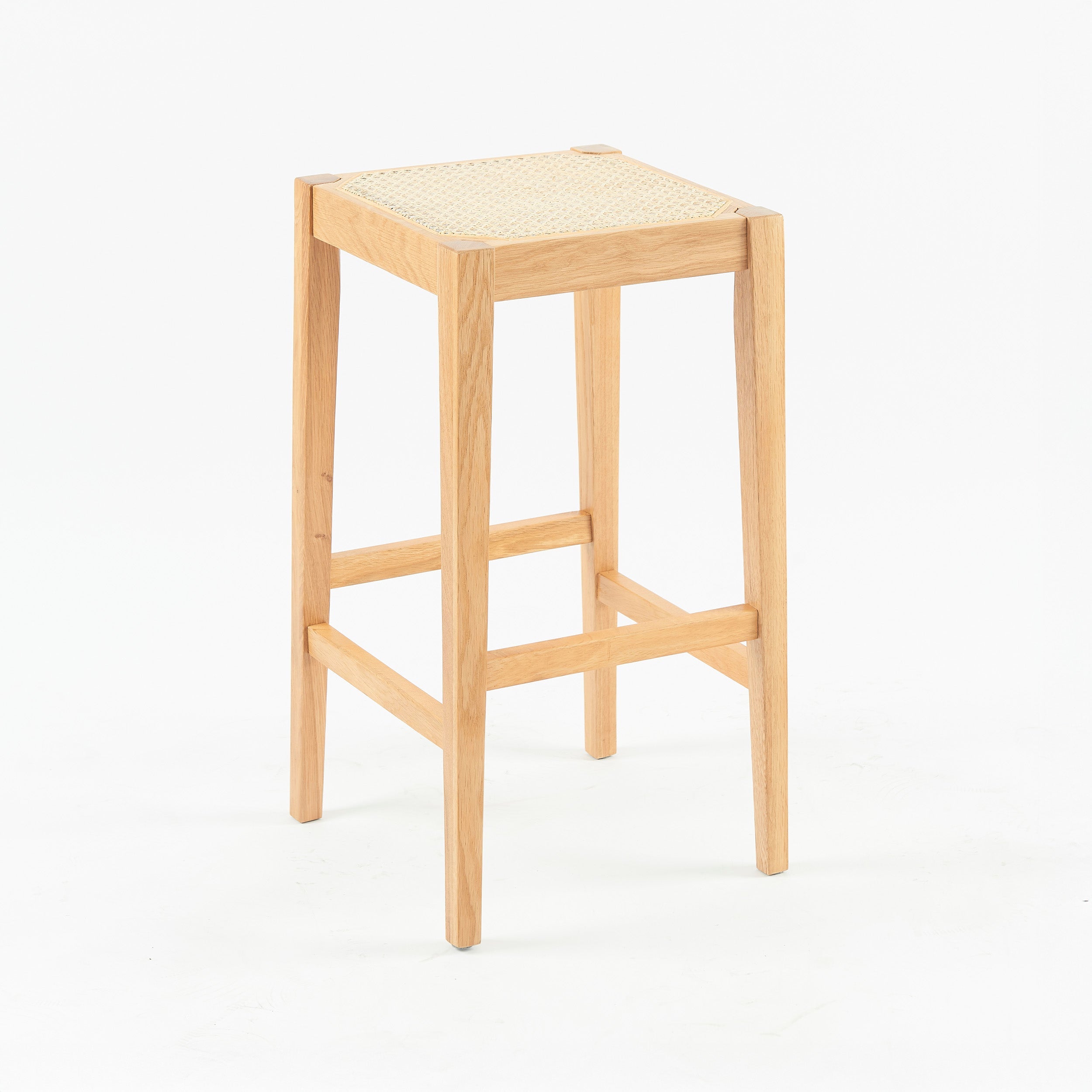 Kappa - Tabouret Pour Îlot Central En Cannage Et Bois