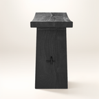 Eka - Tabouret En Bois De Teck Recyclé Peint En Noir