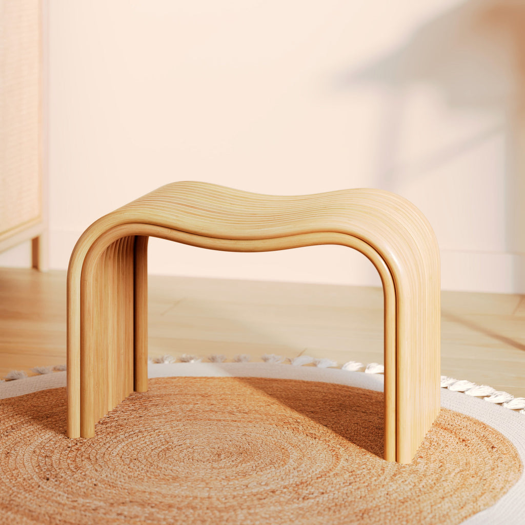 Wave - Tabouret En Rotin Naturel