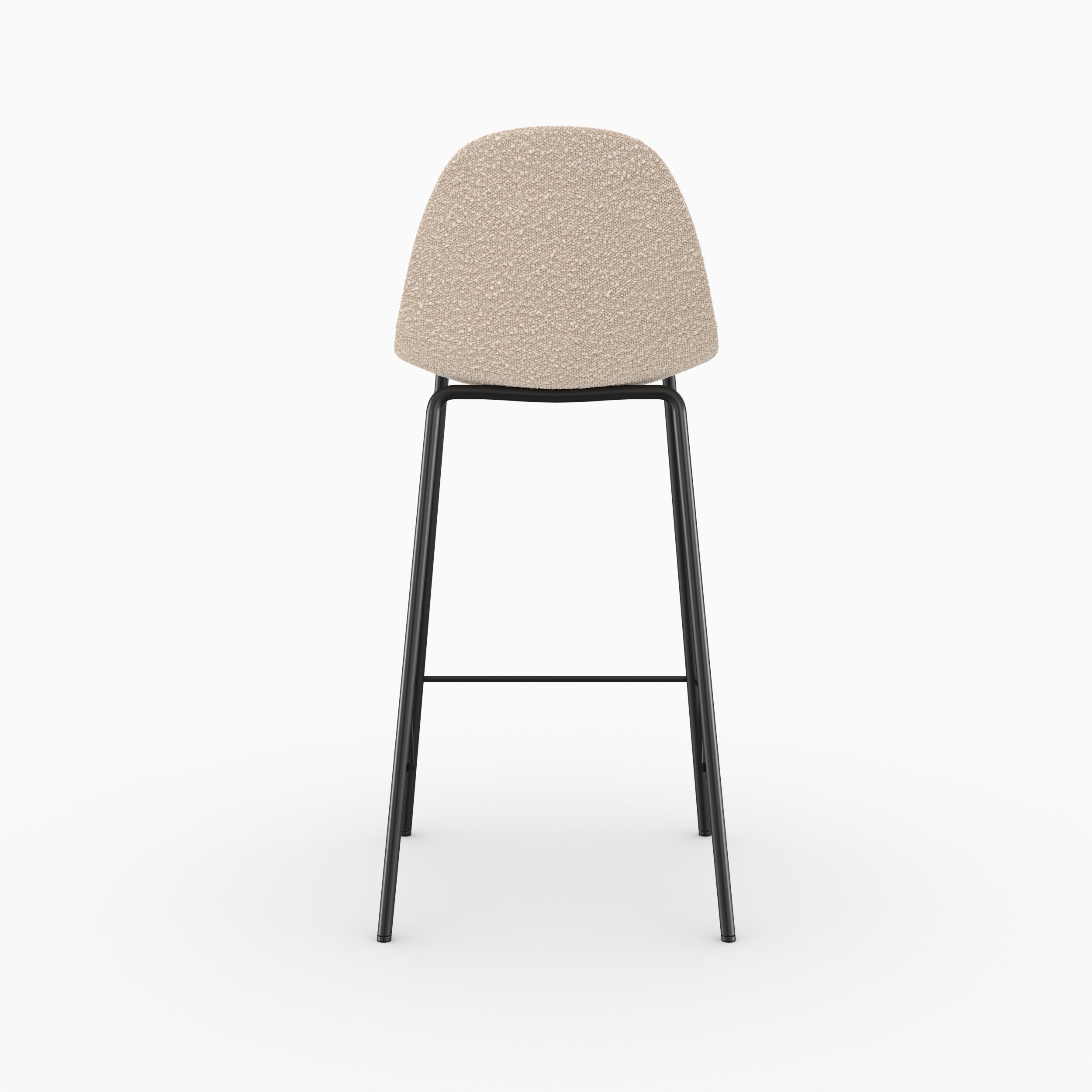 Henrik - Lot De 2 Chaises Pour Îlot Central En Tissu Bouclette Beige