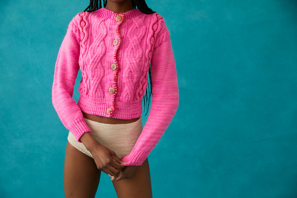Jackie Wool Cardigan - Pink