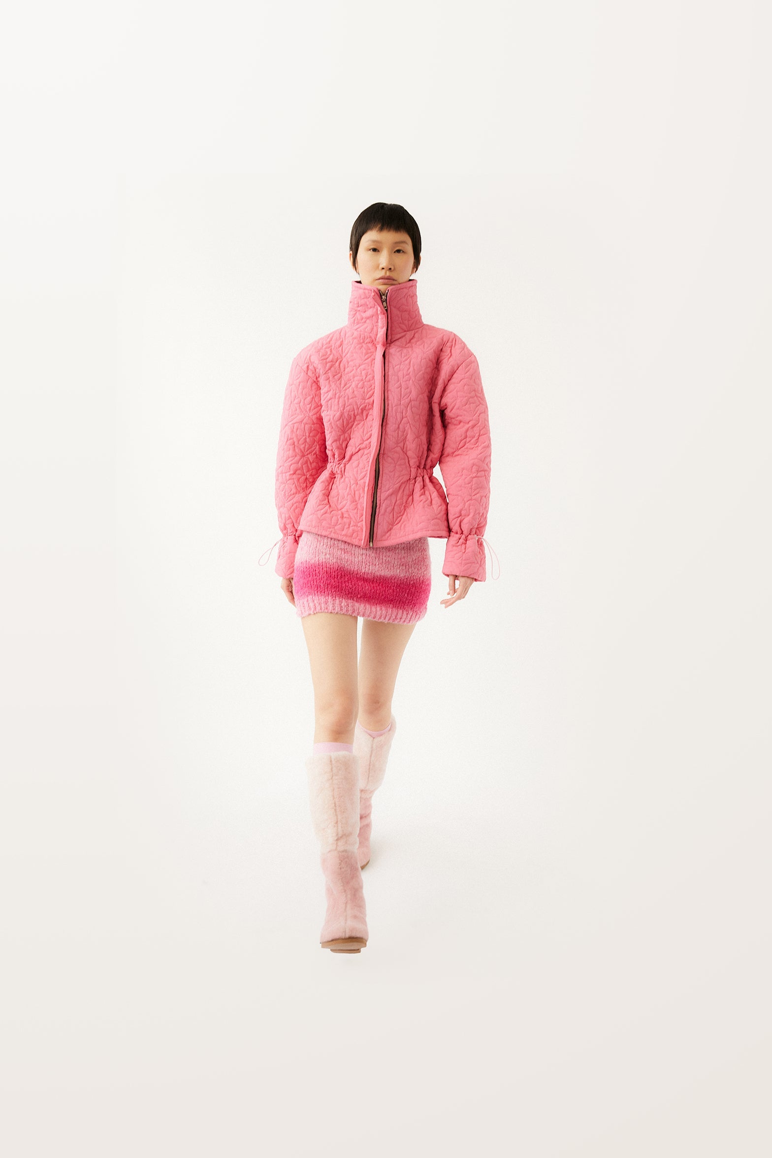 Chaqueta Acolchada Con Flores Kika - Tan