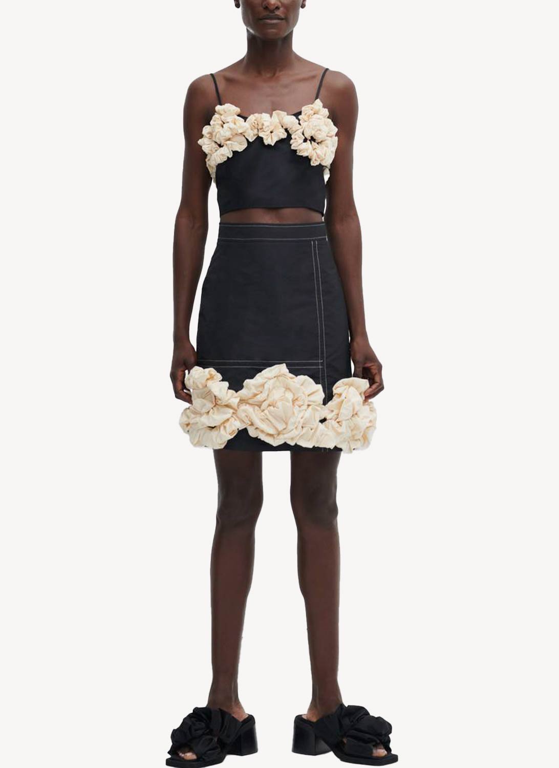PAP Luxe Selection - Ganni - Top de tafetán - Negro - Mujer