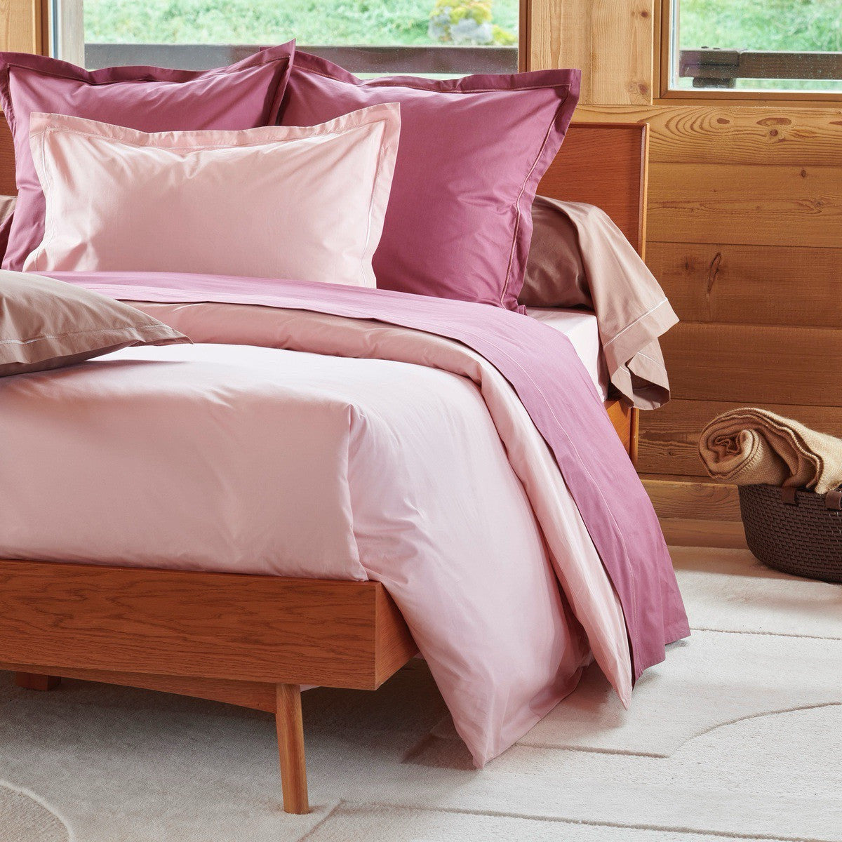 Uni Percale - Funda de Almohada - Percal de Algodón - Rosa Caramelo