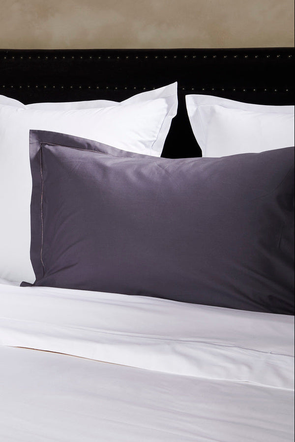 Uni Percale - Funda de Almohada - Percal de Algodón - Antracita
