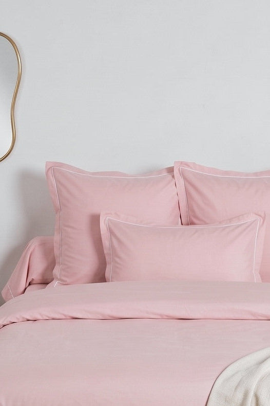 Uni Percale - Funda de Almohada - Percal de Algodón - Rosa Caramelo