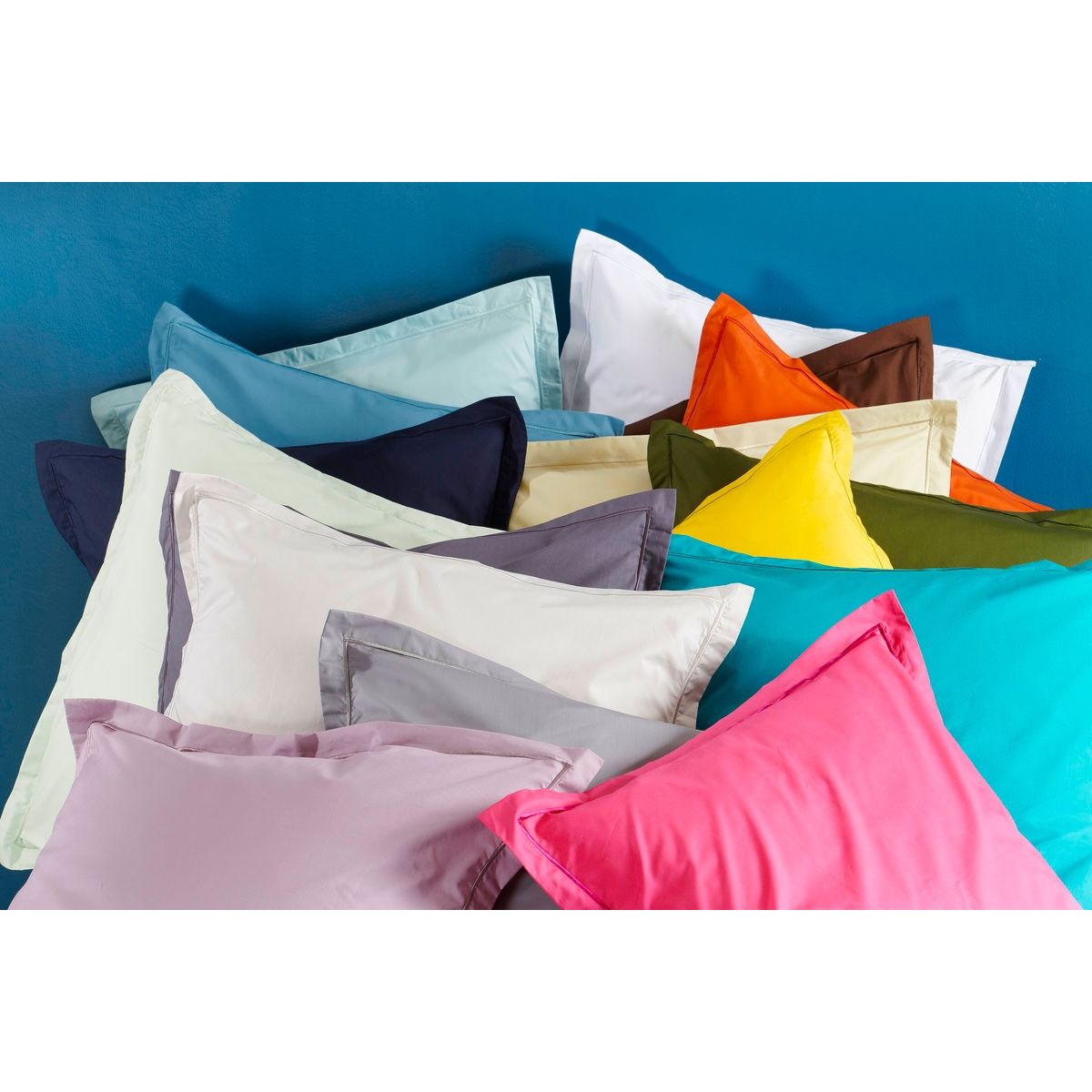 Uni Percale - Funda de Almohada - Percal de Algodón - Gris