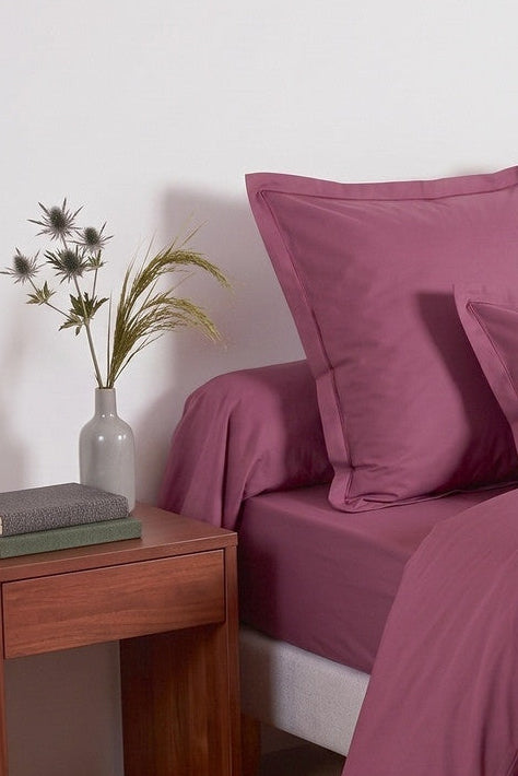 Uni Percale - Funda de Travesaño - Percal de Algodón - Ciruela