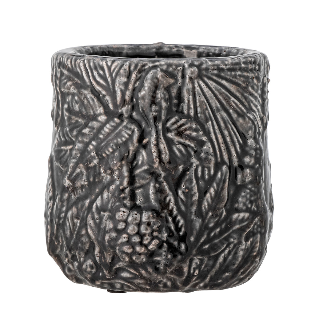Nikou - Deco Plant Pot - Black - Terracotta