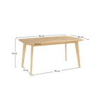 Oman - Rectangular Table for 6 People in Light Wood