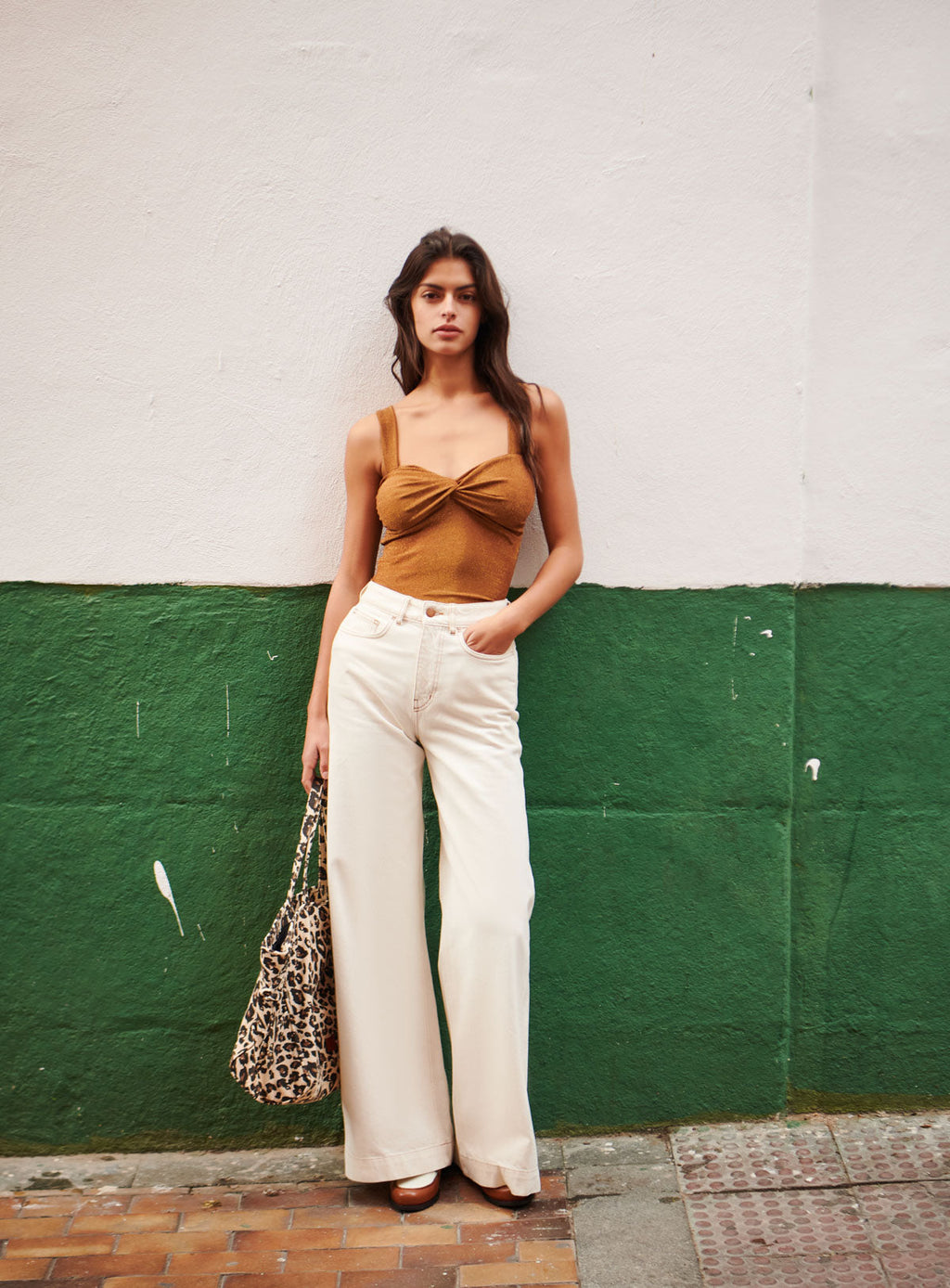 Taliane Jersey Lurex Bodysuit - Earth