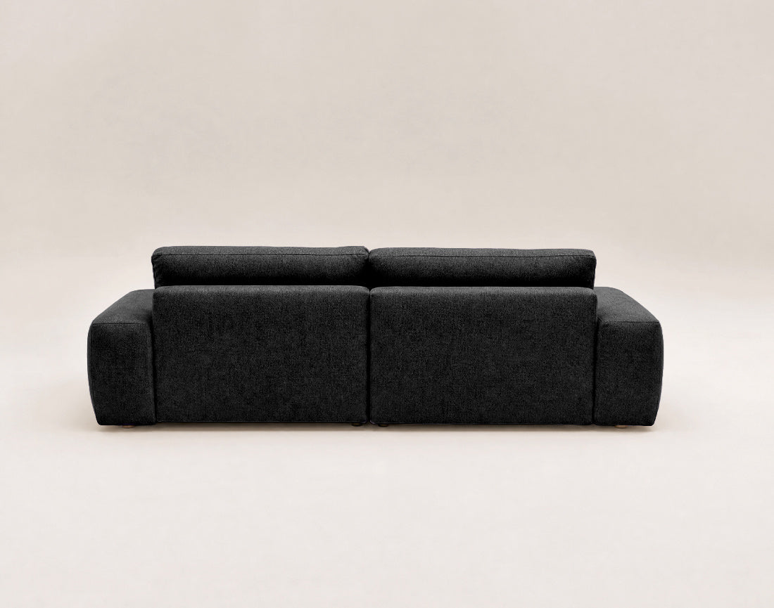 Tama - 4-Seater Corner Sofa Bed with Storage - Fabric - Black