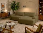 Tama - 4-Seater Corner Sofa Bed With Storage - Fabric - Green