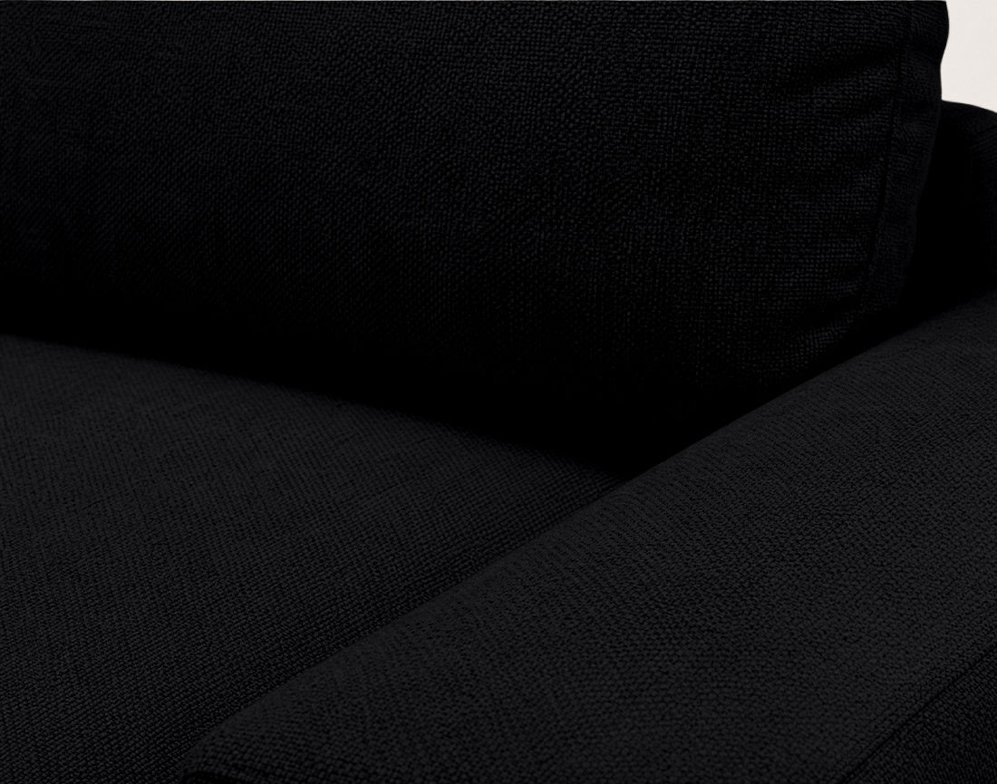 Tama - 4-Seater Corner Sofa Bed with Storage - Fabric - Black