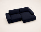 Tama - 4-Seater Corner Sofa Bed with Storage - Fabric - Navy Blue