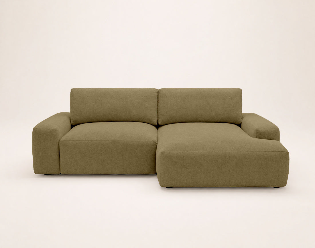 Tama - 4-Seater Corner Sofa Bed With Storage - Fabric - Green