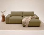Tama - 4-Seater Corner Sofa Bed With Storage - Fabric - Green