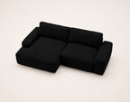 Tama - 4-Seater Corner Sofa Bed with Storage - Fabric - Black