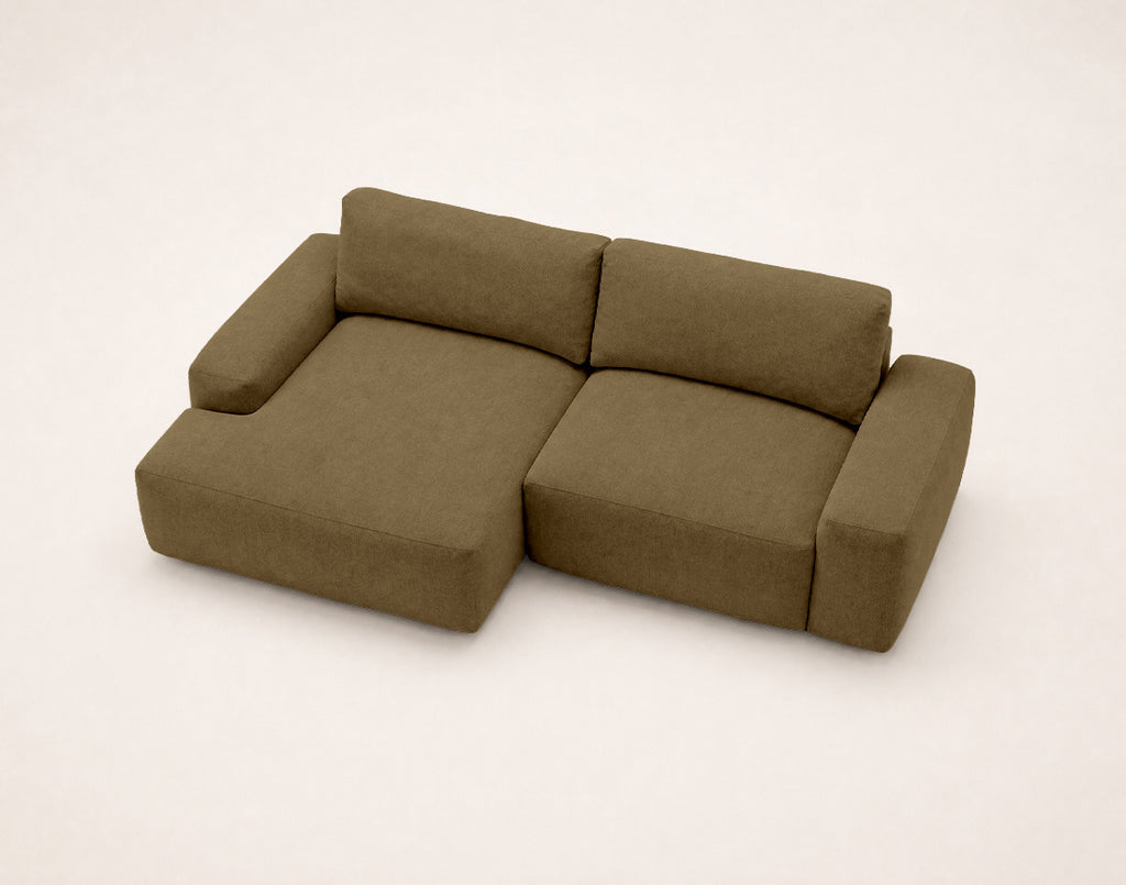 Tama - 4-Seater Corner Sofa Bed With Storage - Fabric - Green