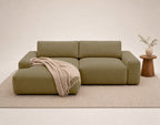 Tama - 4-Seater Corner Sofa Bed With Storage - Fabric - Green