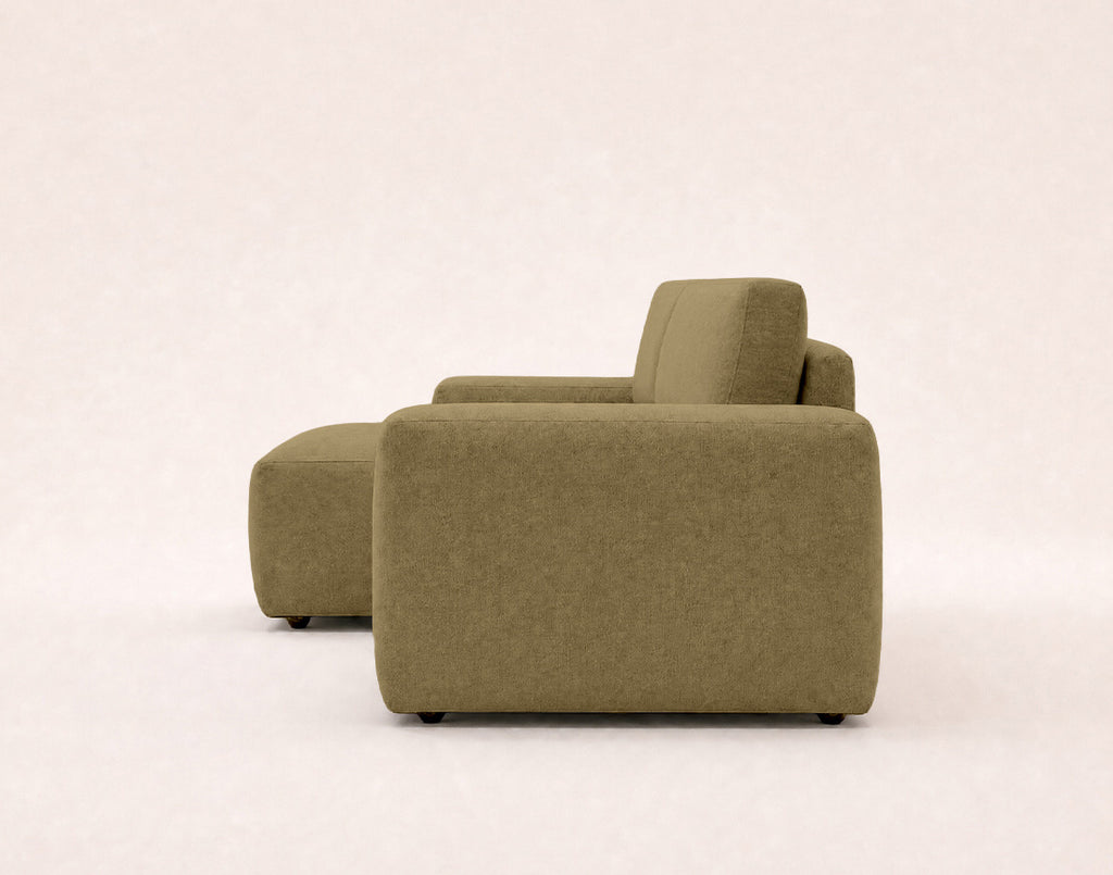Tama - 4-Seater Corner Sofa Bed With Storage - Fabric - Green
