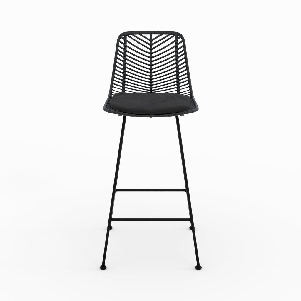 Tamara - Set of 2 Black Rattan Center Island Chairs