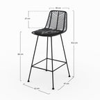 Tamara - Set of 2 Black Rattan Center Island Chairs