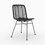 Tamara - Lot De 2 Chaises En Rotin Et Pieds En Métal Noir