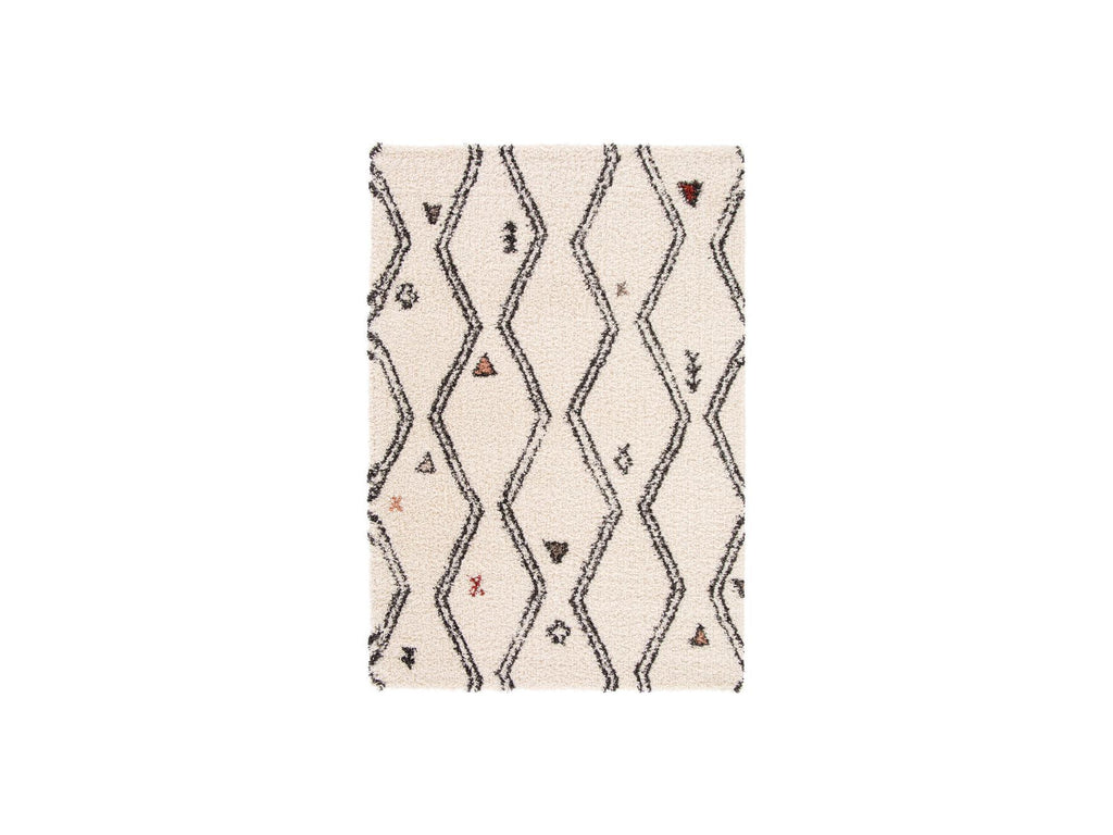 Naly - Tapis Poils Longs - Motif Graphique
