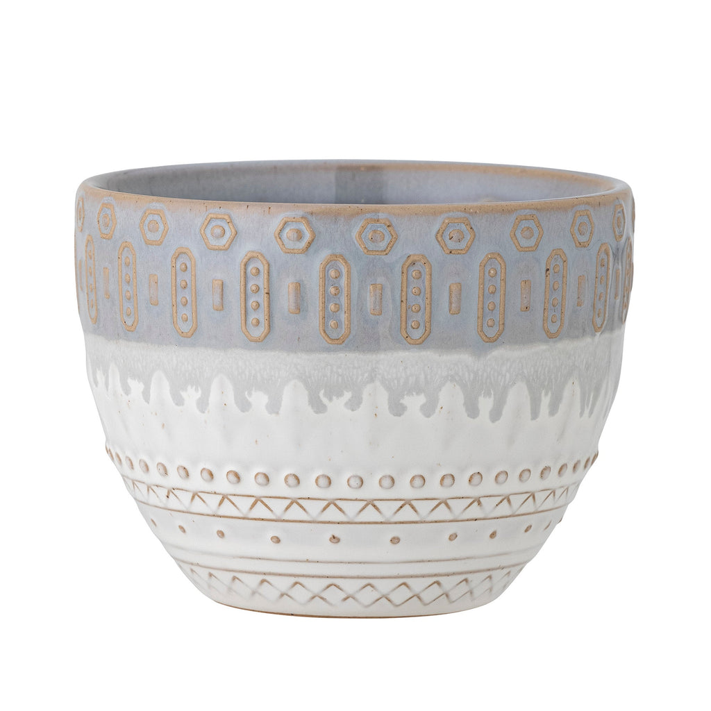 Basel - Set of 6 Plant Pot Covers - Grey - Stoneware
