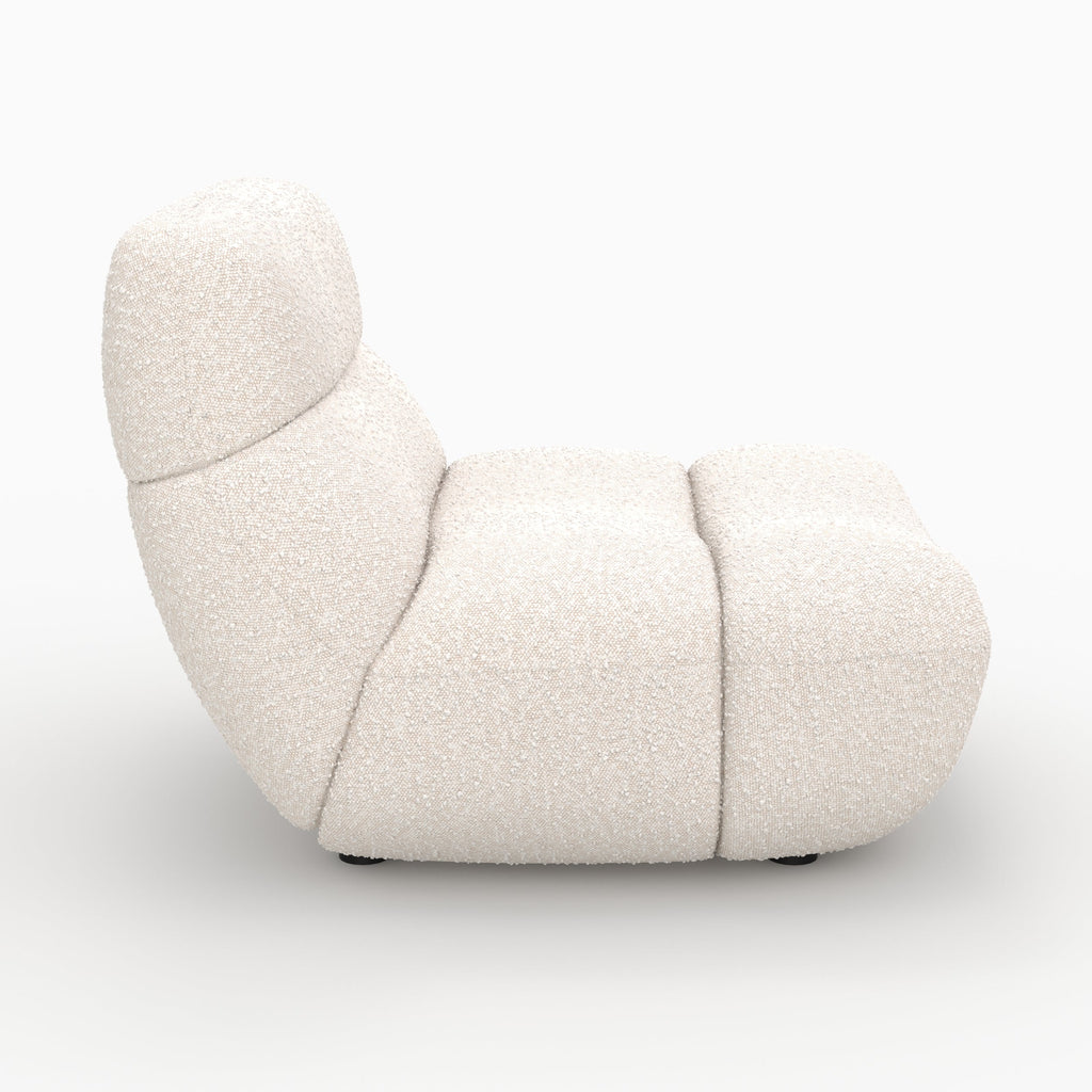 Teddy - Fauteuil En Tissu Bouclé Blanc