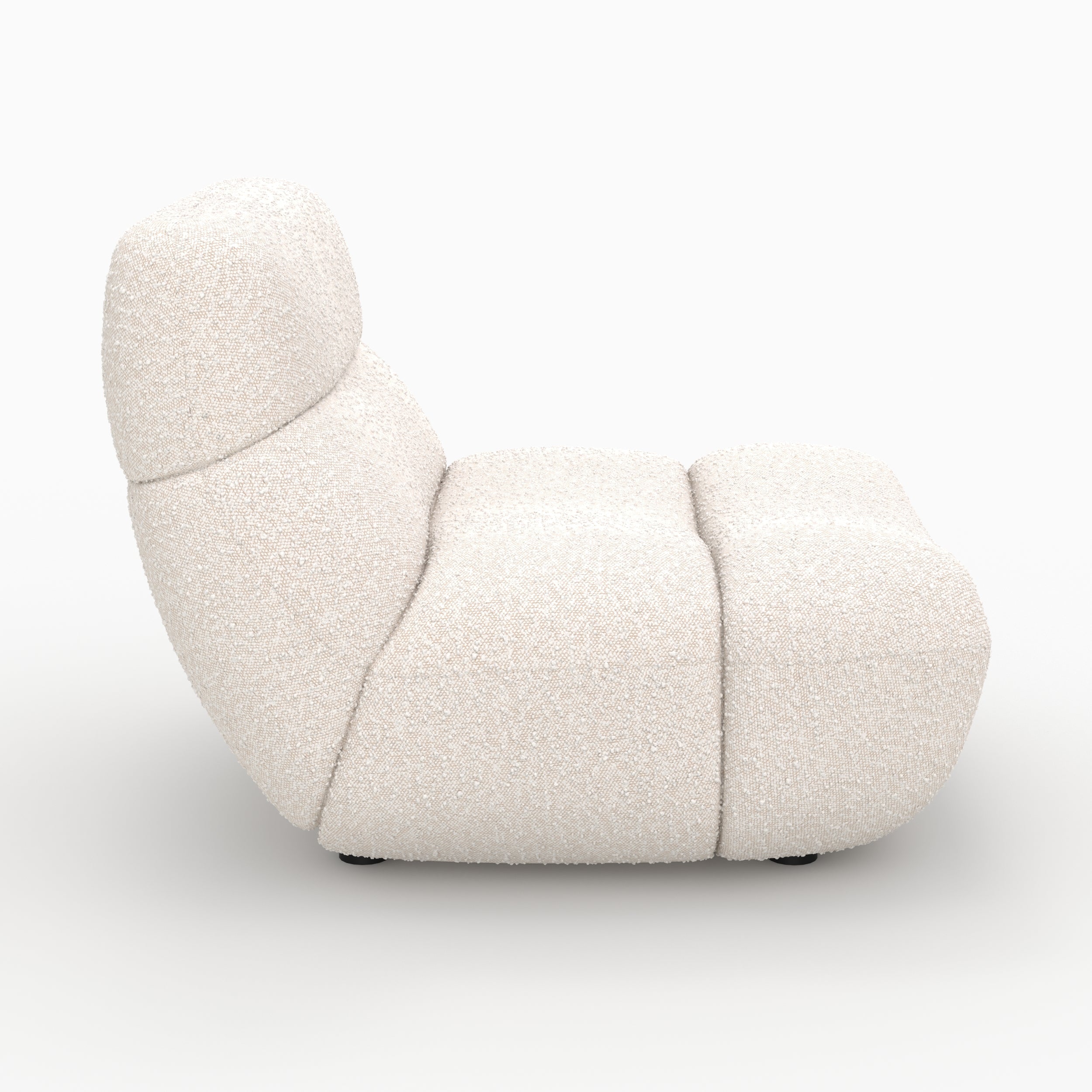 Teddy - Fauteuil En Tissu Bouclé Blanc