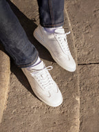 Tennis Lacet Cuir Blanc - Homme