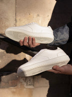 Tennis Lacet Cuir Blanc - Homme