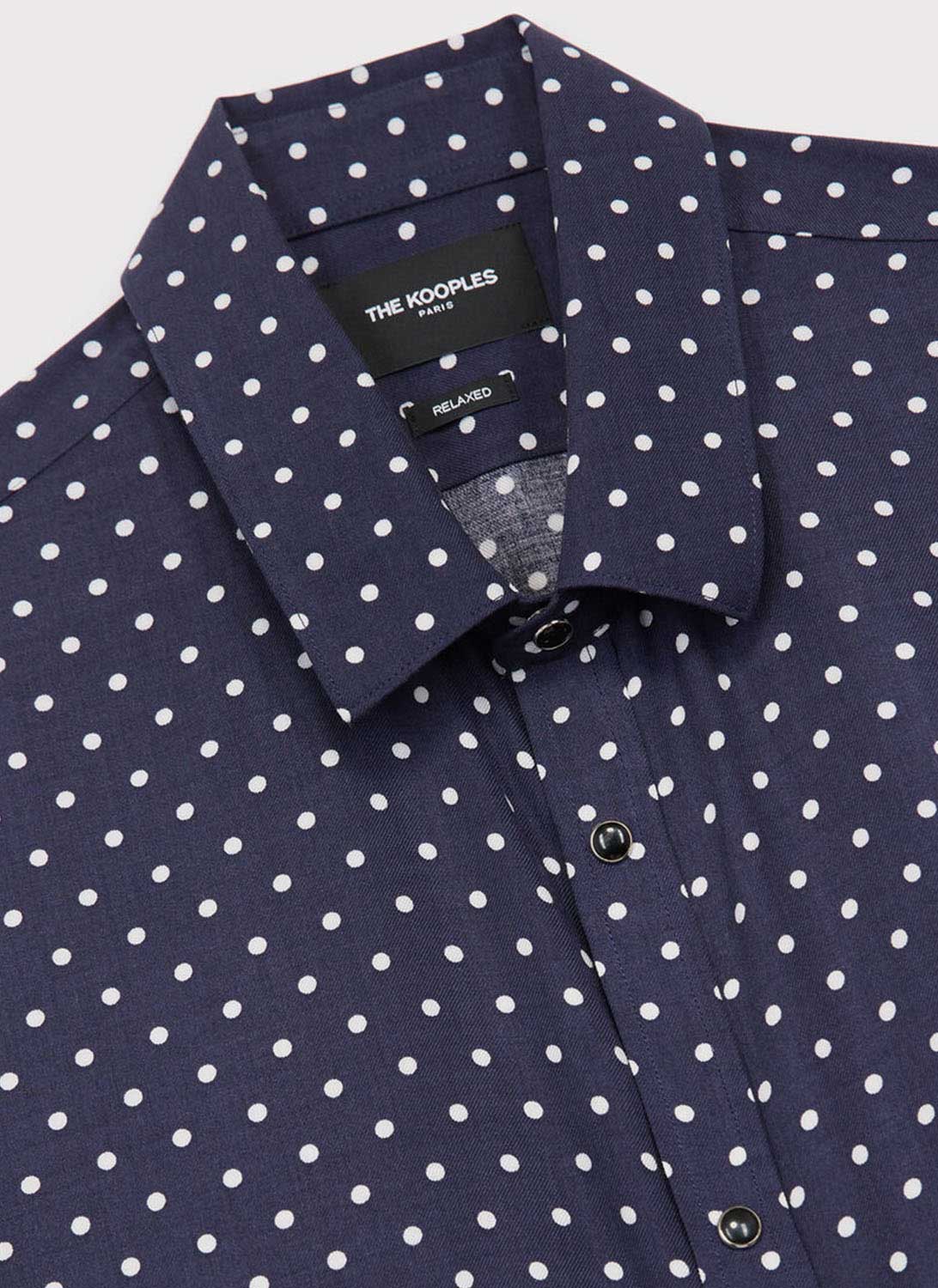 The Kooples - Polka Dot Shirt - Blue/Offwhite - Men