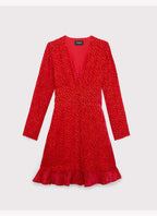The Kooples - Robe À Relief Léopard - Rouge - Femme