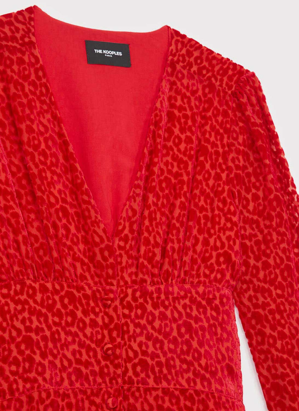 The Kooples - Robe À Relief Léopard - Rouge - Femme