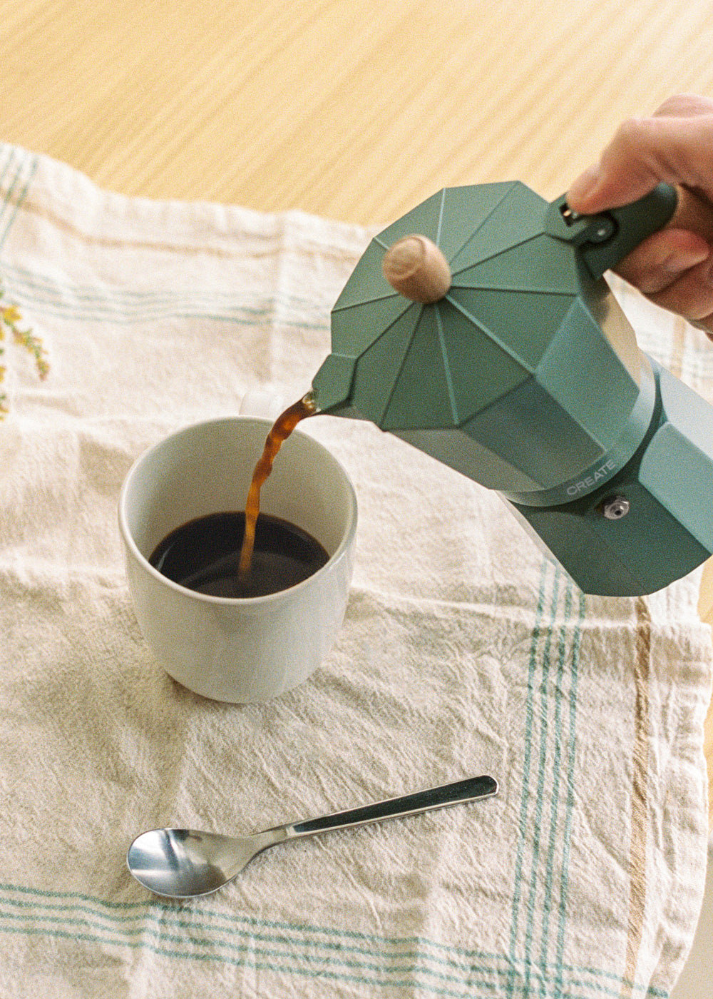 Thera Moka Retro - Cafetera Italiana - Verde Salvia