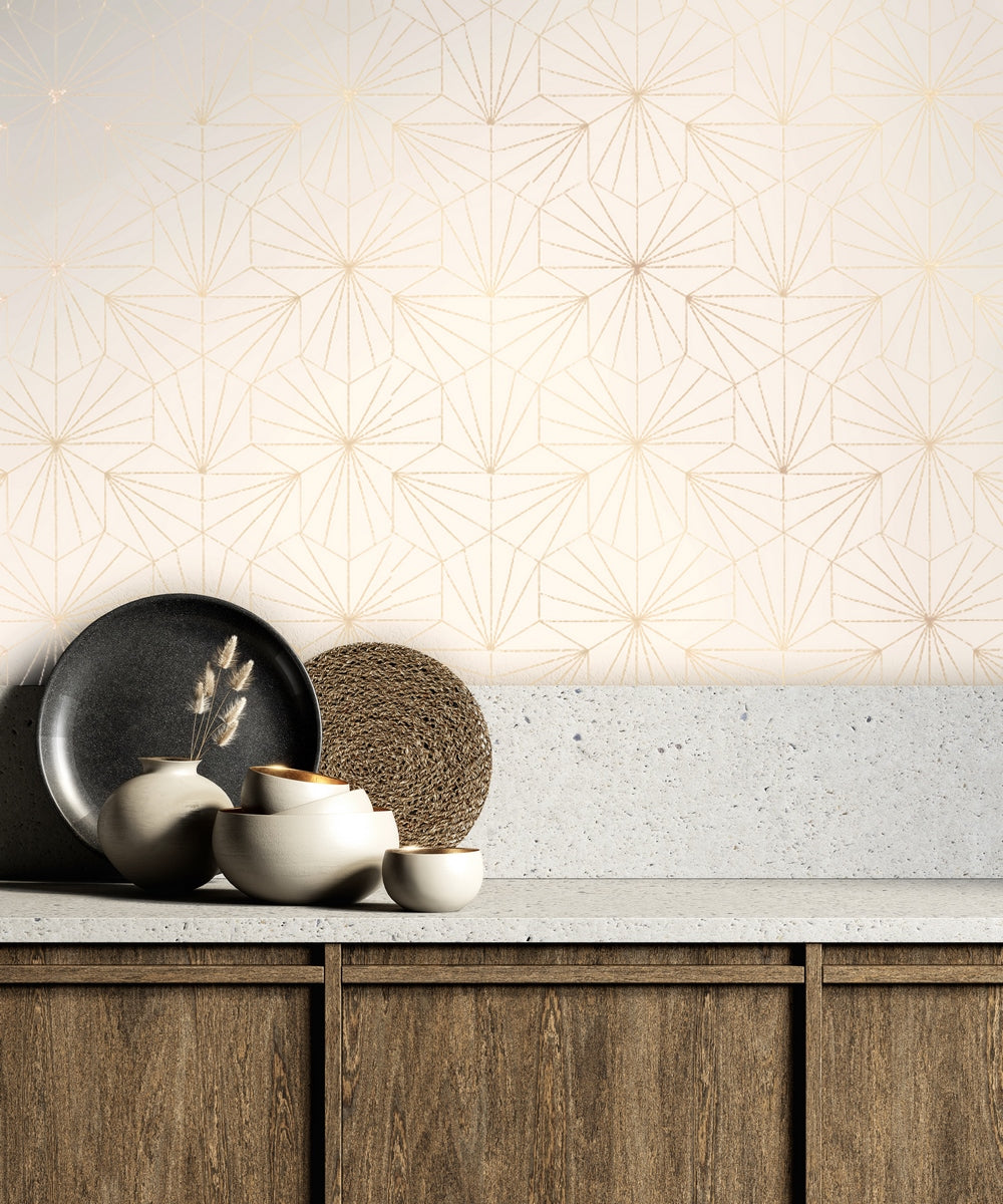Tapetenrolle Tiles - Ivoire Doré